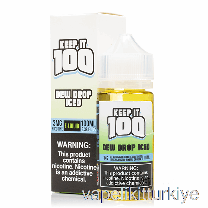 Vape Elektronik Sigara çiğ Damlası Buzlu - 100 - 100ml 3mg Tutun